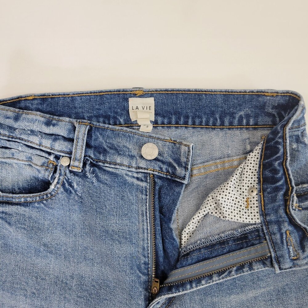 La Vie Rebecca Taylor High Rise Cropped Flare Raw Fray Hem Jean - Picture 8 of 12